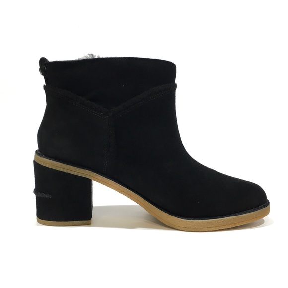 UGG Kasen II Ankle Boots -Black Suede -Block Heel -Women’s US 9 -New - Picture 6 of 9